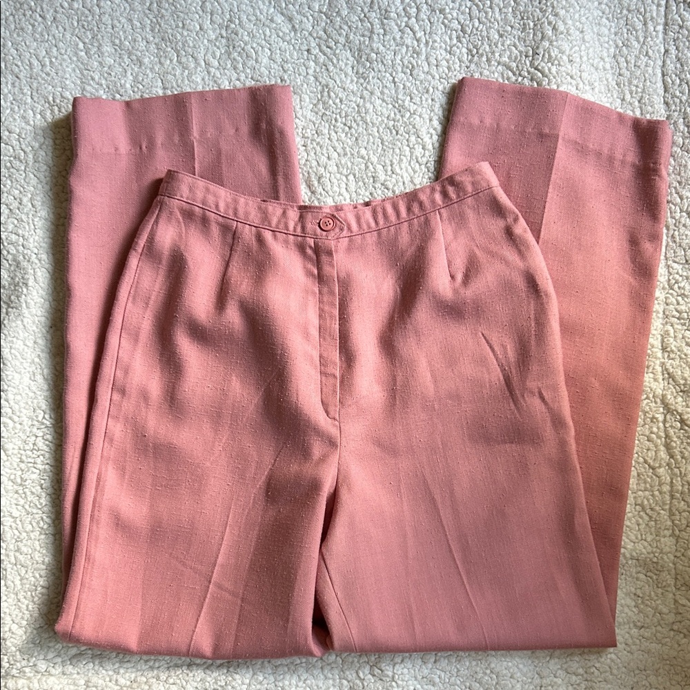 Vintage Pink High Waist Wide Leg Trousers Pants